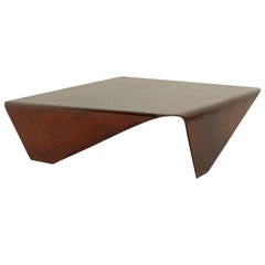 Low Geometric Bent Plywood Coffee Table by Jorge Zalszupin