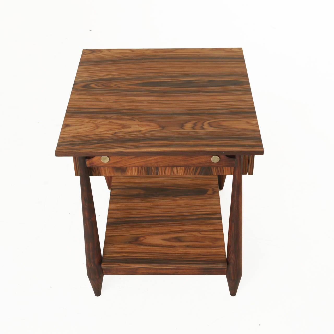 Contemporary Floating Rosewood End Table with Sculptural Legs by Thomas Hayes Studio