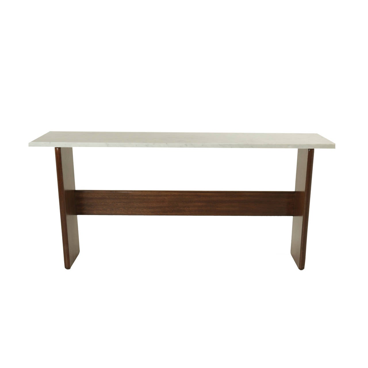 American Sergio Rodrigues Cejera and marble console For Sale