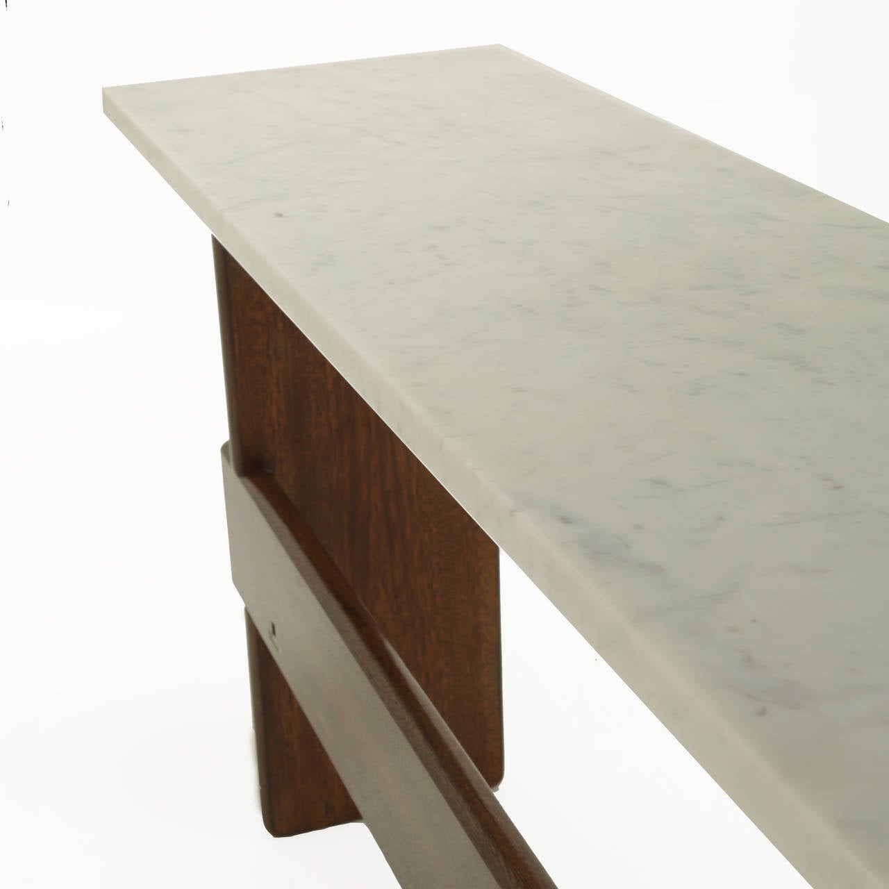 Mid-20th Century Sergio Rodrigues Cejera and marble console For Sale