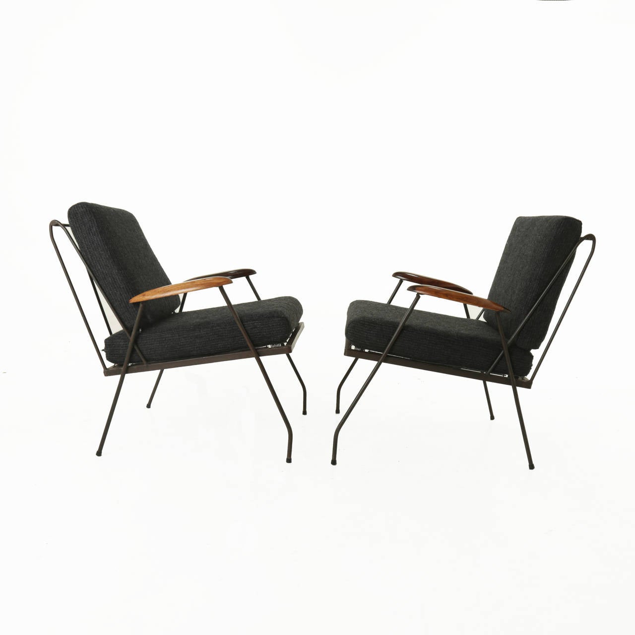 Blackened  Brazilian Mid-Century Modern Martin Eisler Armchairs For Sale