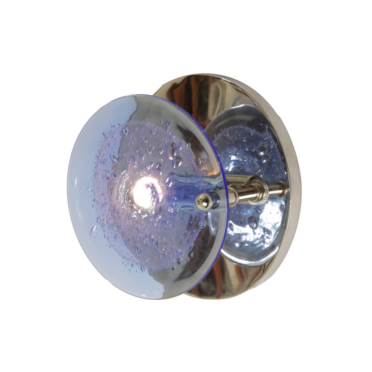 Vistosi Murano Sconces with Light Blue Glass Disc Shades