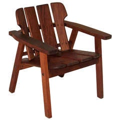Solid Vinhatico Wood "Taj" Outdoor Chair by Sergio Rodrigues