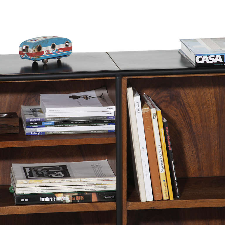 Exotic Brazilian Hardwood and Black Iron Book Shelf by Geraldo de Barros 4