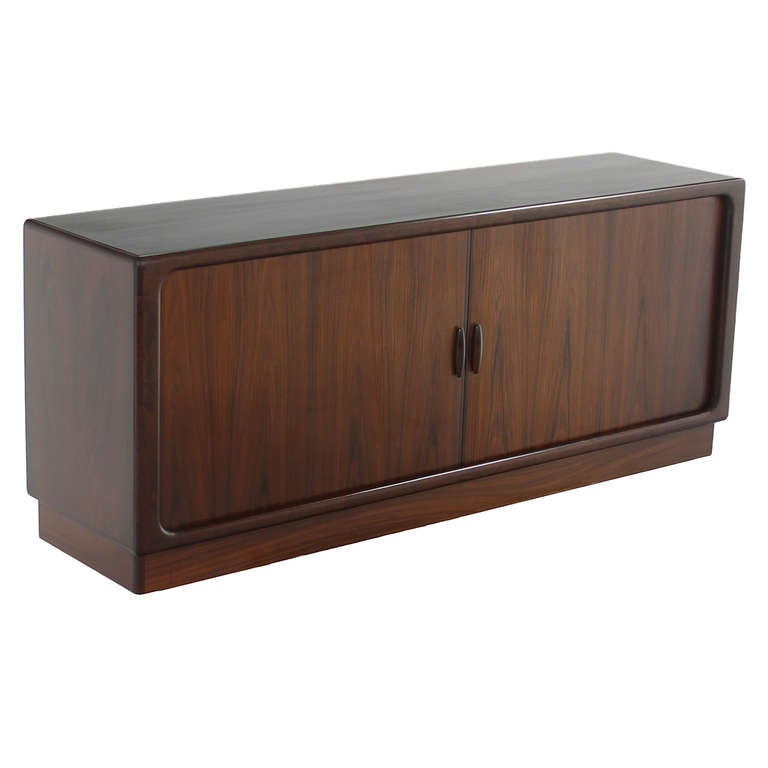 drawers wax inside Tambour Credenza with For at Doors Rosewood 1stdibs Sale
