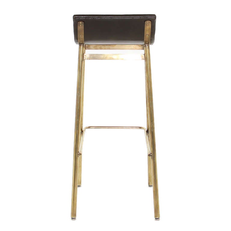 American Brass Gachot Stool by Thomas Hayes Studio For Sale