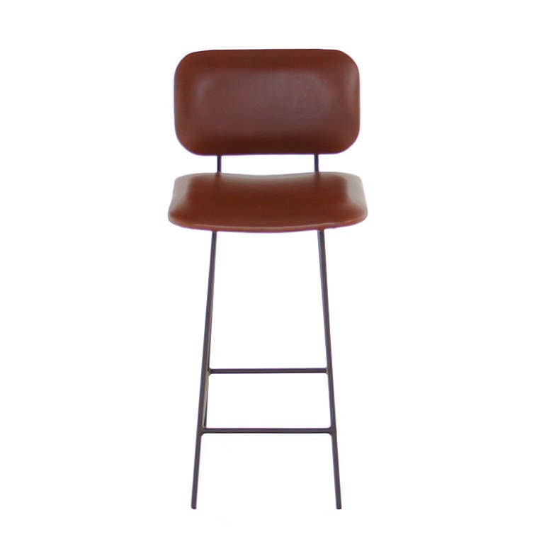 American The Petra Bar Stool in Steel by Thomas Hayes Studio