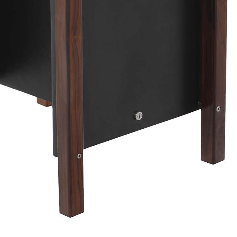 Chrome Patchwork Rosewood Side Table by Jorge Zalszupin For Sale