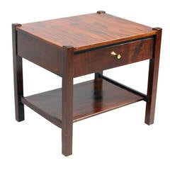 Brazilian Rosewood side table with brass pull