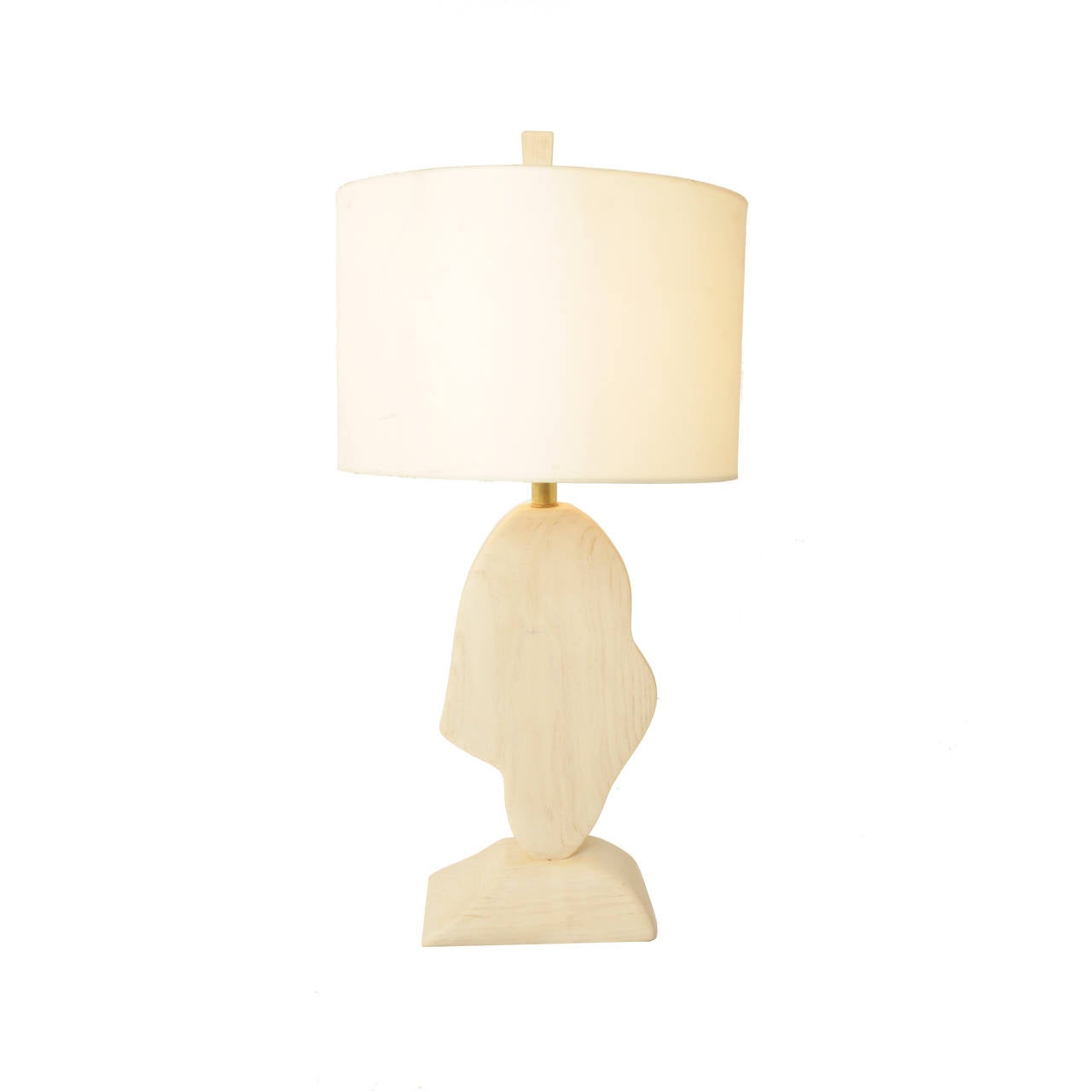 Pair of Sculptural Bleached Wood Table Lamps 1