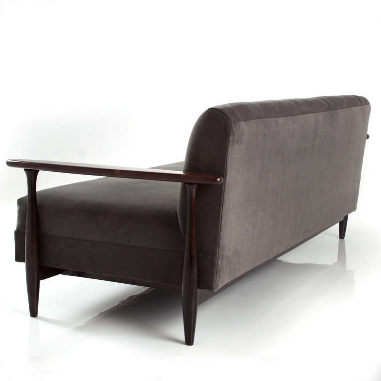 Mid-20th Century Midcentury Brazilian Exotic Hardwood Sofa by Celina Moveis For Sale