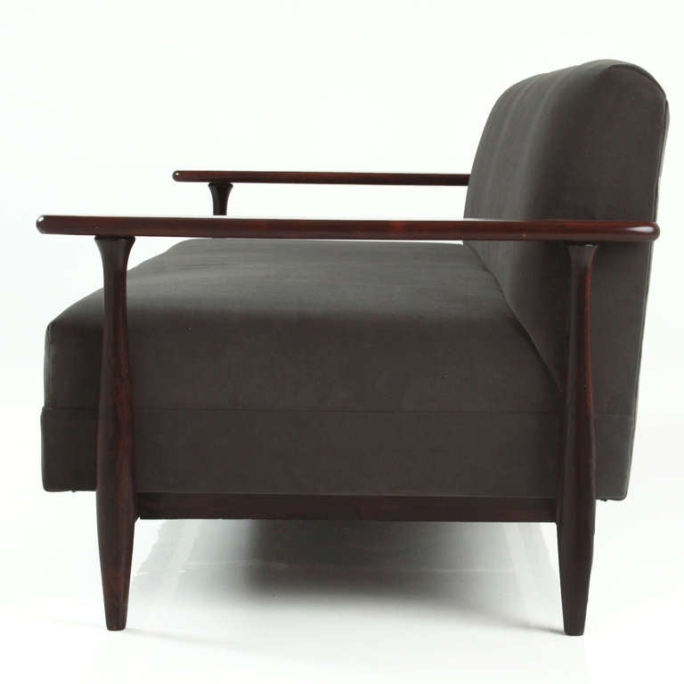 Wood Midcentury Brazilian Exotic Hardwood Sofa by Celina Moveis For Sale