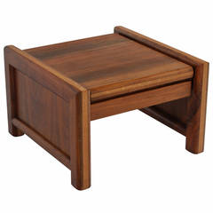 Midcentury Solid Walnut and Oak Side Table 5
