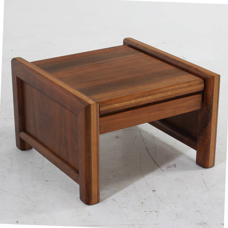Midcentury Solid Walnut And Oak Side Table For At 1stdibs A Vintage Side Tables Or End In Solid Walnut With Strips Of Oak