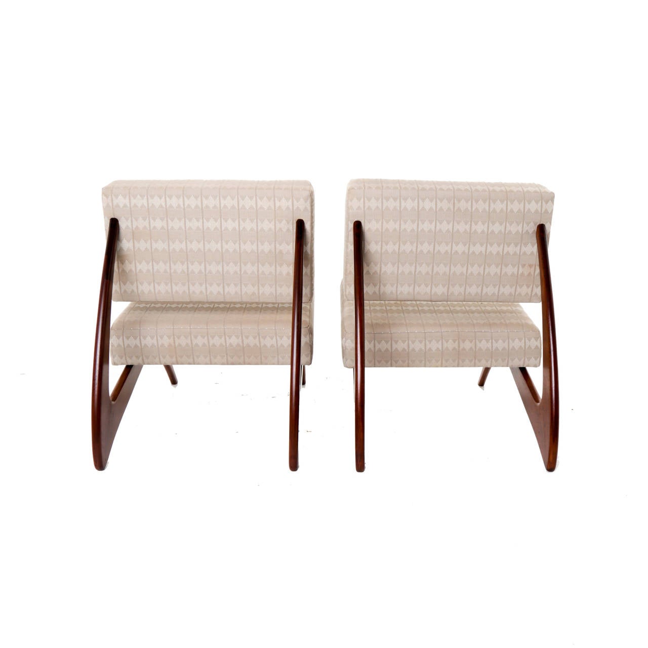 Mid-20th Century Pair of Sculptural Caviuna Chairs from Brazil