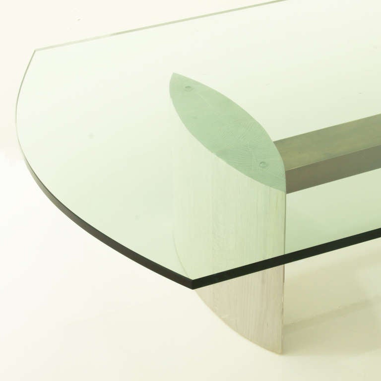Glass Jantar Alloy Coffee Table by Thomas Hayes Studio