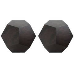 Dodecahedron Side Table in Walnut by Thomas Hayes Studio