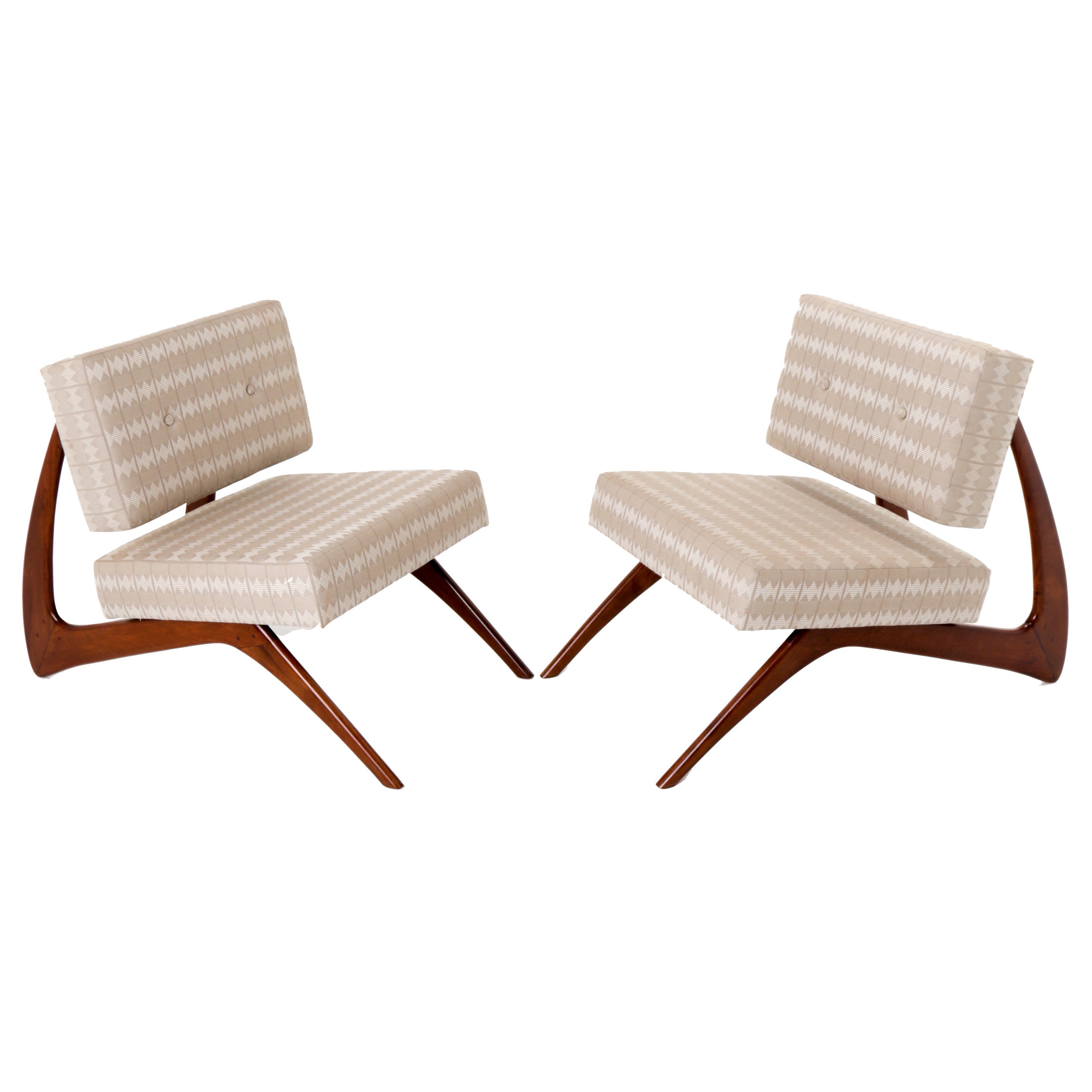 Pair of Sculptural Caviuna Chairs from Brazil