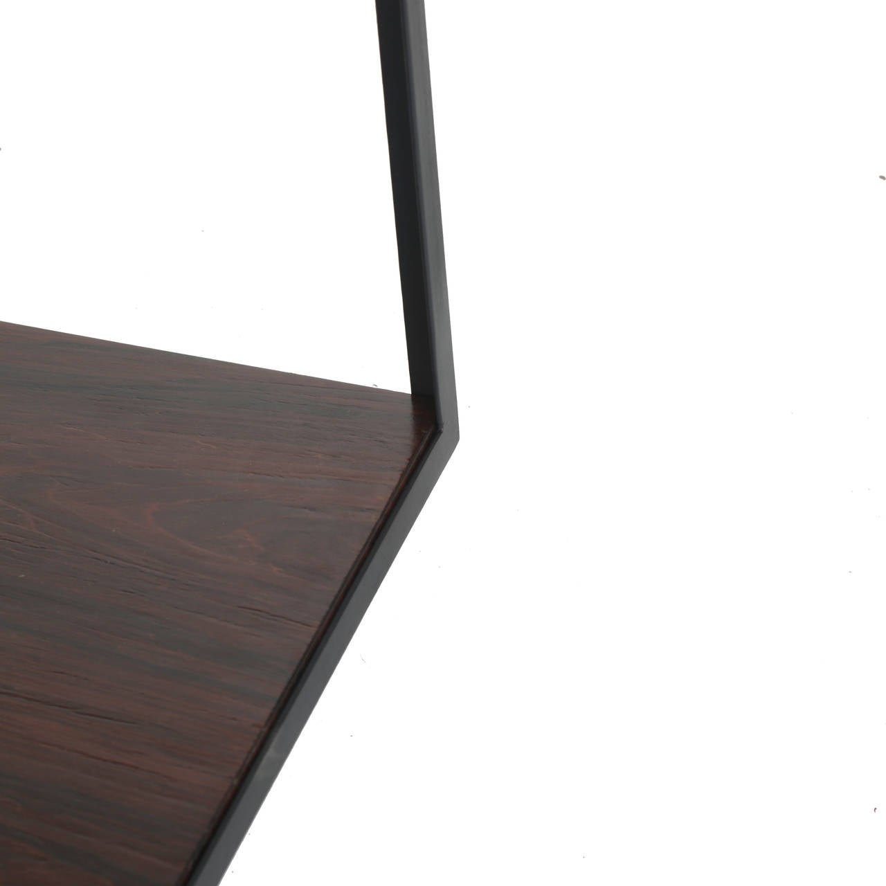 Square Rosewood Side Table on Casters In Good Condition For Sale In Hollywood, CA
