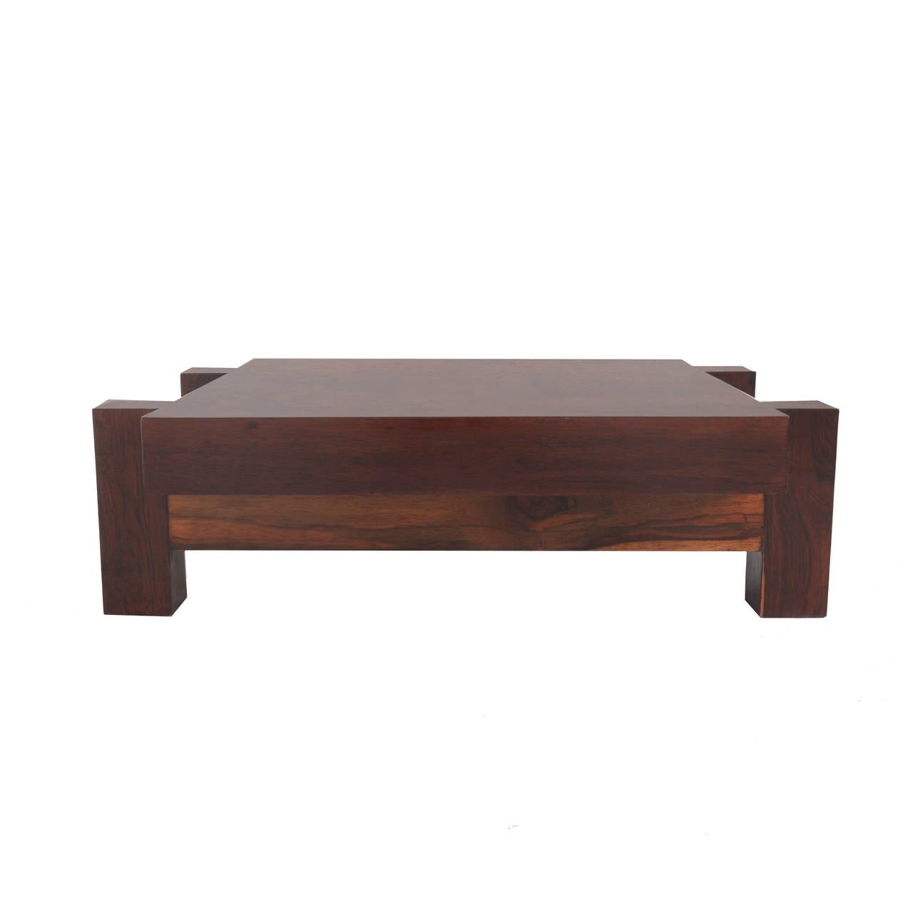 Thick Rosewood Coffee Table from Brazil  In Good Condition For Sale In Los Angeles, CA