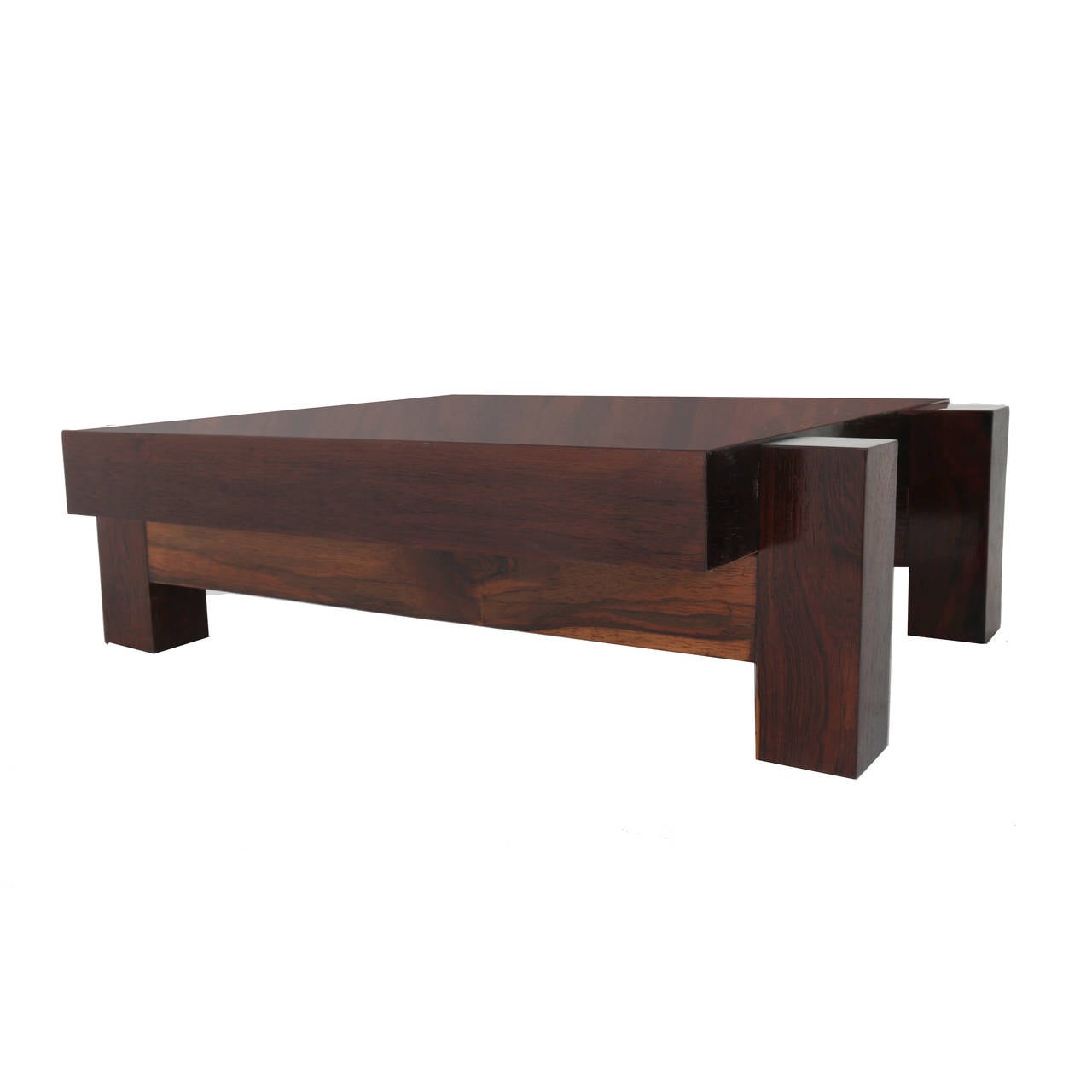 Brazilian Thick Rosewood Coffee Table from Brazil  For Sale