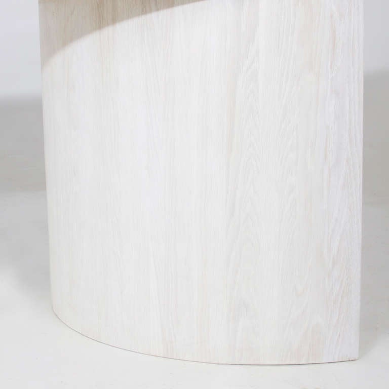 Contemporary Half Circle Dining Table in Bleached Oak by Thomas Hayes Studio