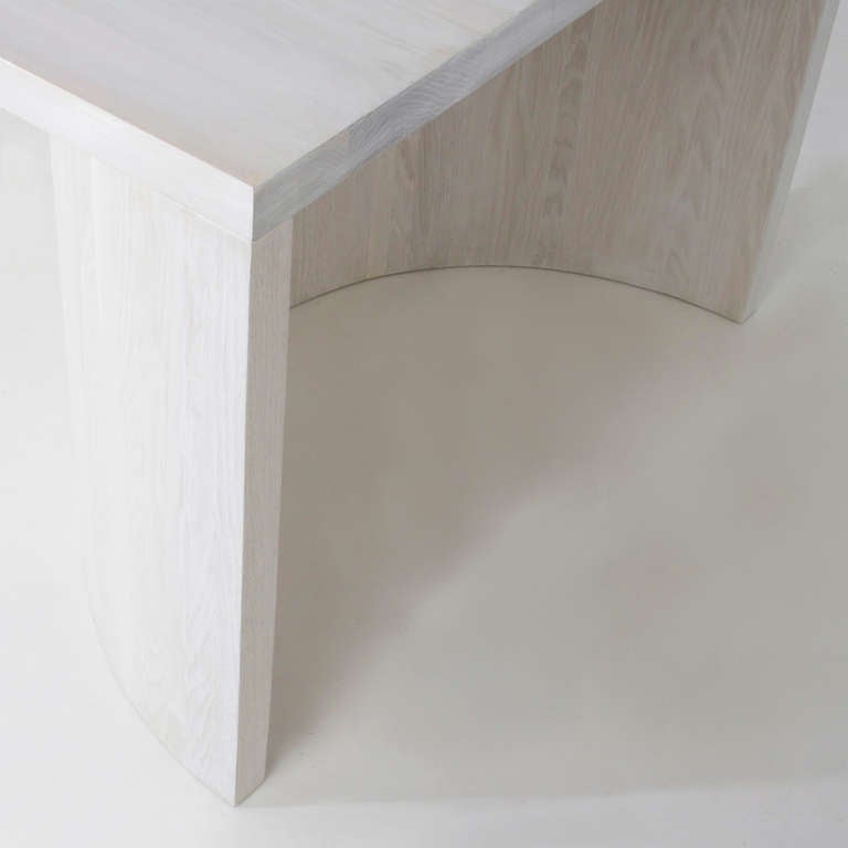 Half Circle Dining Table in Bleached Oak by Thomas Hayes Studio 1