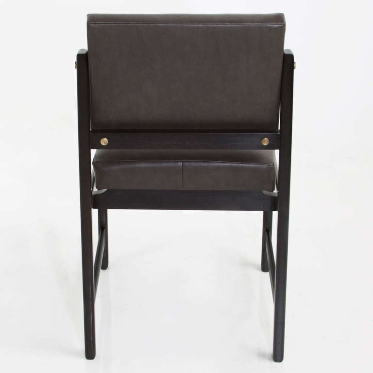 Brass The Basic Dining Chair in Ebonized Oak by Thomas Hayes Studio