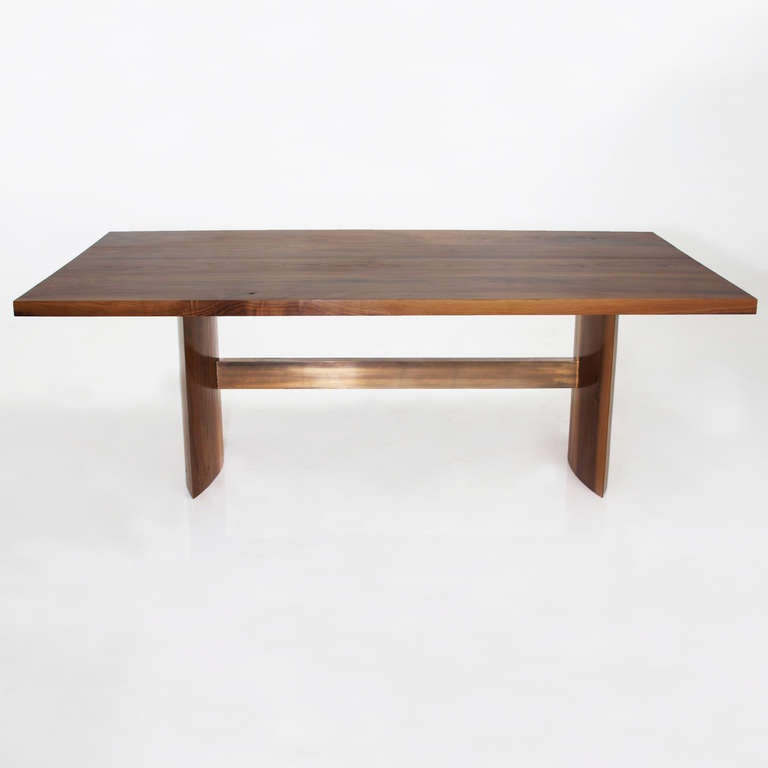 The Jantar Alloy Dining Table in Walnut by Thomas Hayes Studio