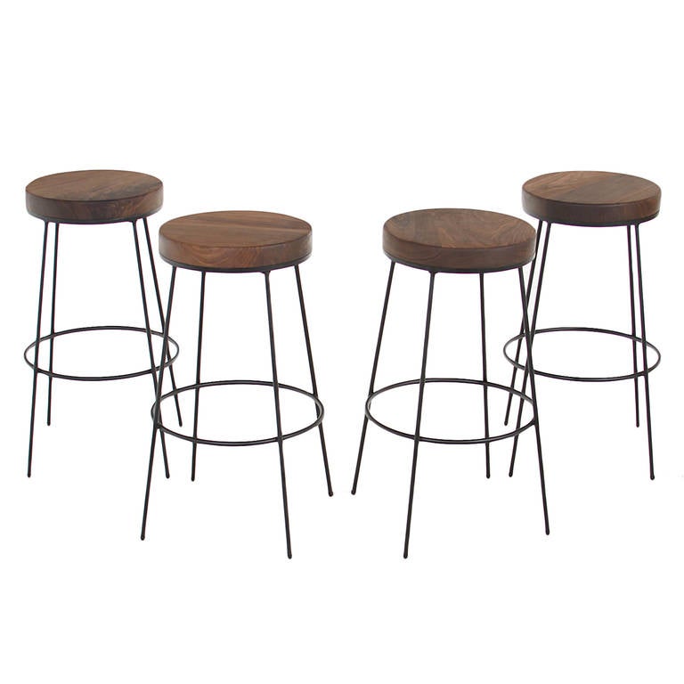 American The Galli Swiveling Walnut Bar Stools
