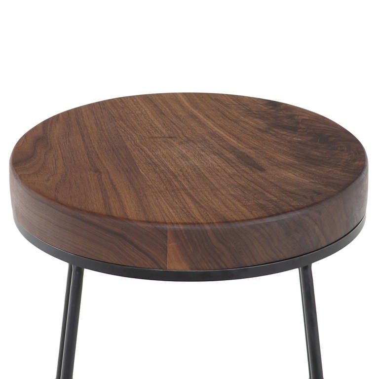 Contemporary The Galli Swiveling Walnut Bar Stools