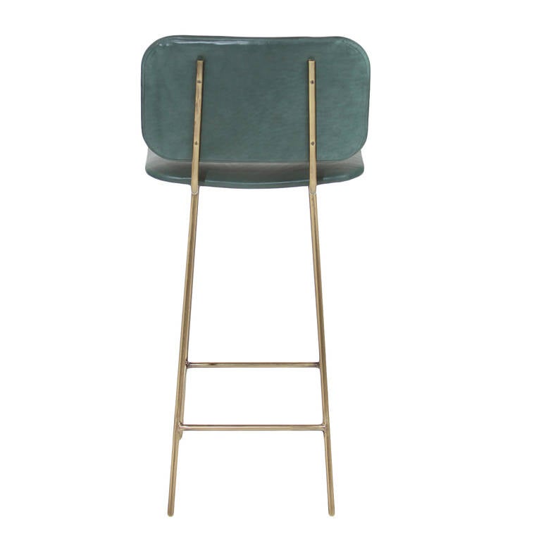 Contemporary The Brass Petra Stool by Thomas Hayes Studio