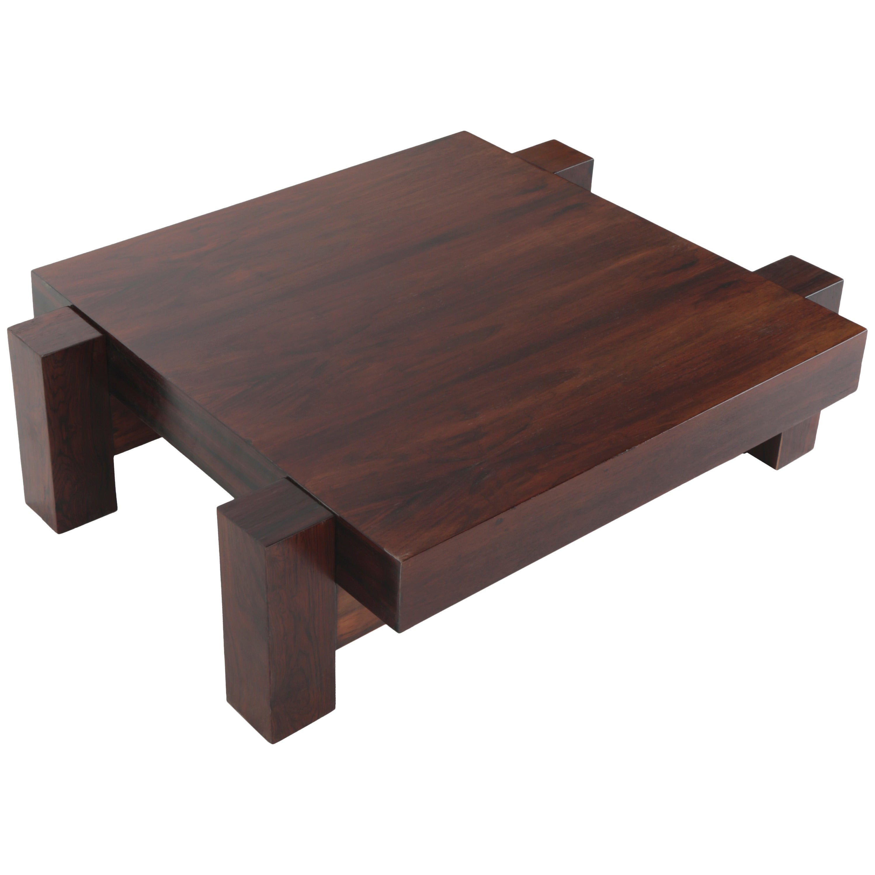 Thick Rosewood Coffee Table from Brazil  For Sale