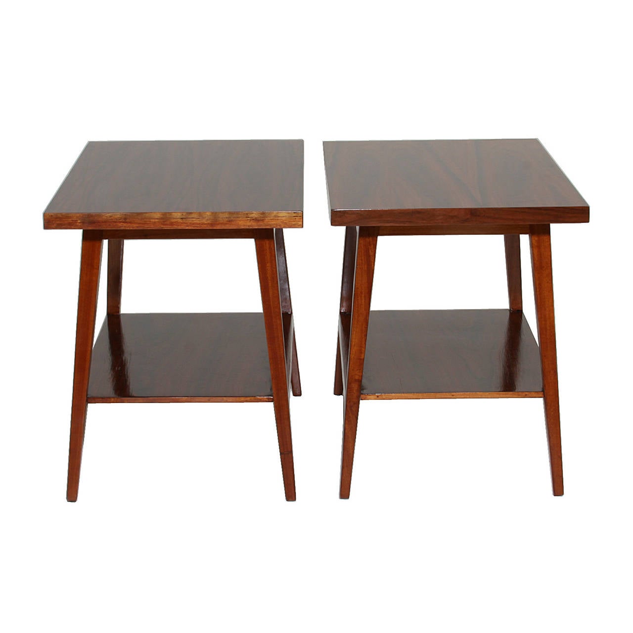 Brazilian Pair of Rosewood Side Tables from Brazil For Sale