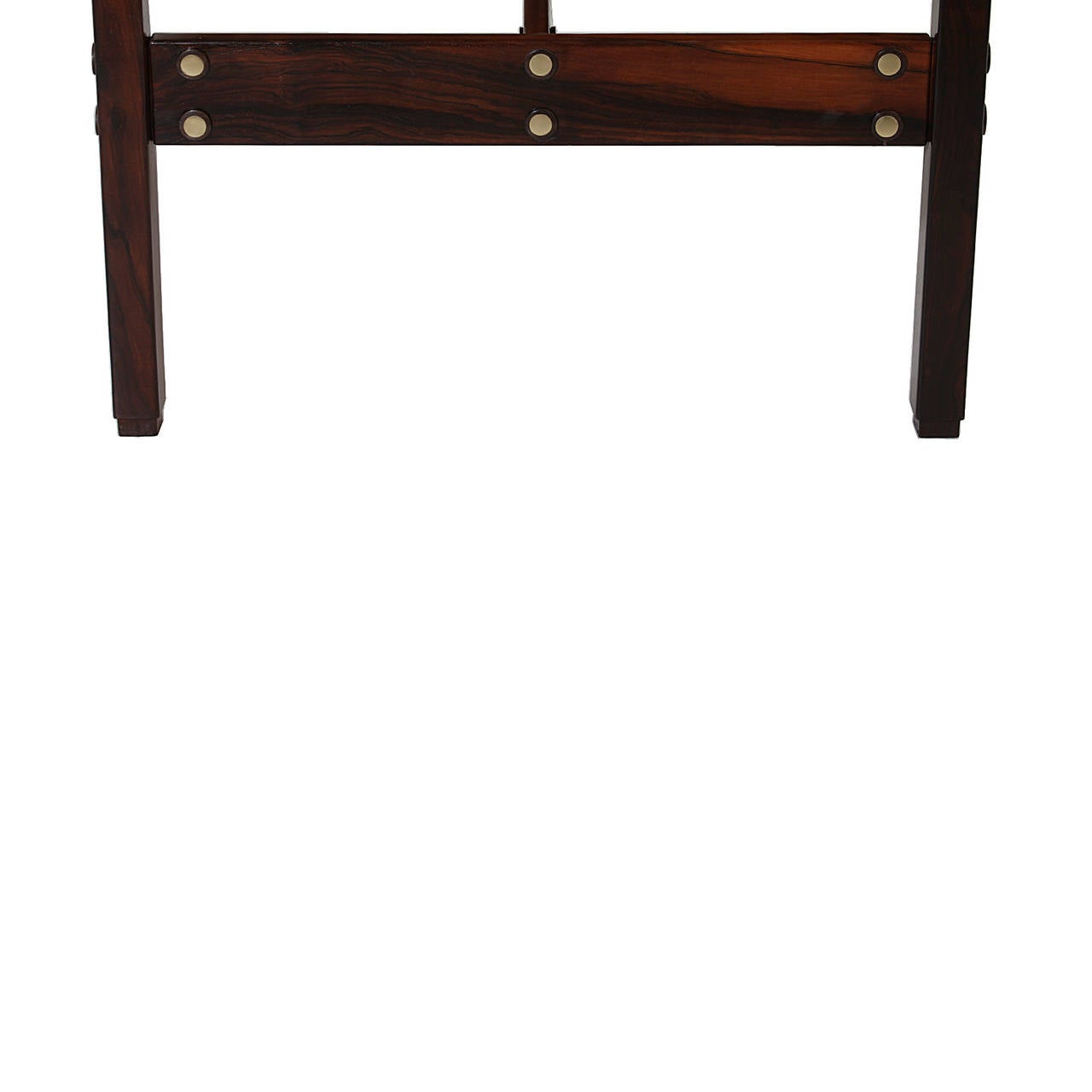 Mid-20th Century Sergio Rodrigues Rosewood and Brass Executive Desk with Black Glass Top