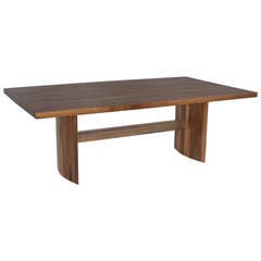 The Jantar Alloy Dining Table in Walnut by Thomas Hayes Studio