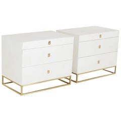 The Wells Leather Dressers with Brass Campaign Pulls By Thomas Hayes Studio
