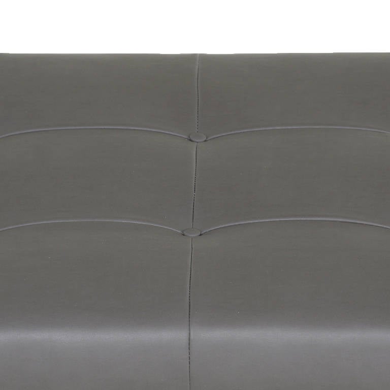 Pair of Large Tufted Grey Walnut Benches By Metropolitan 1