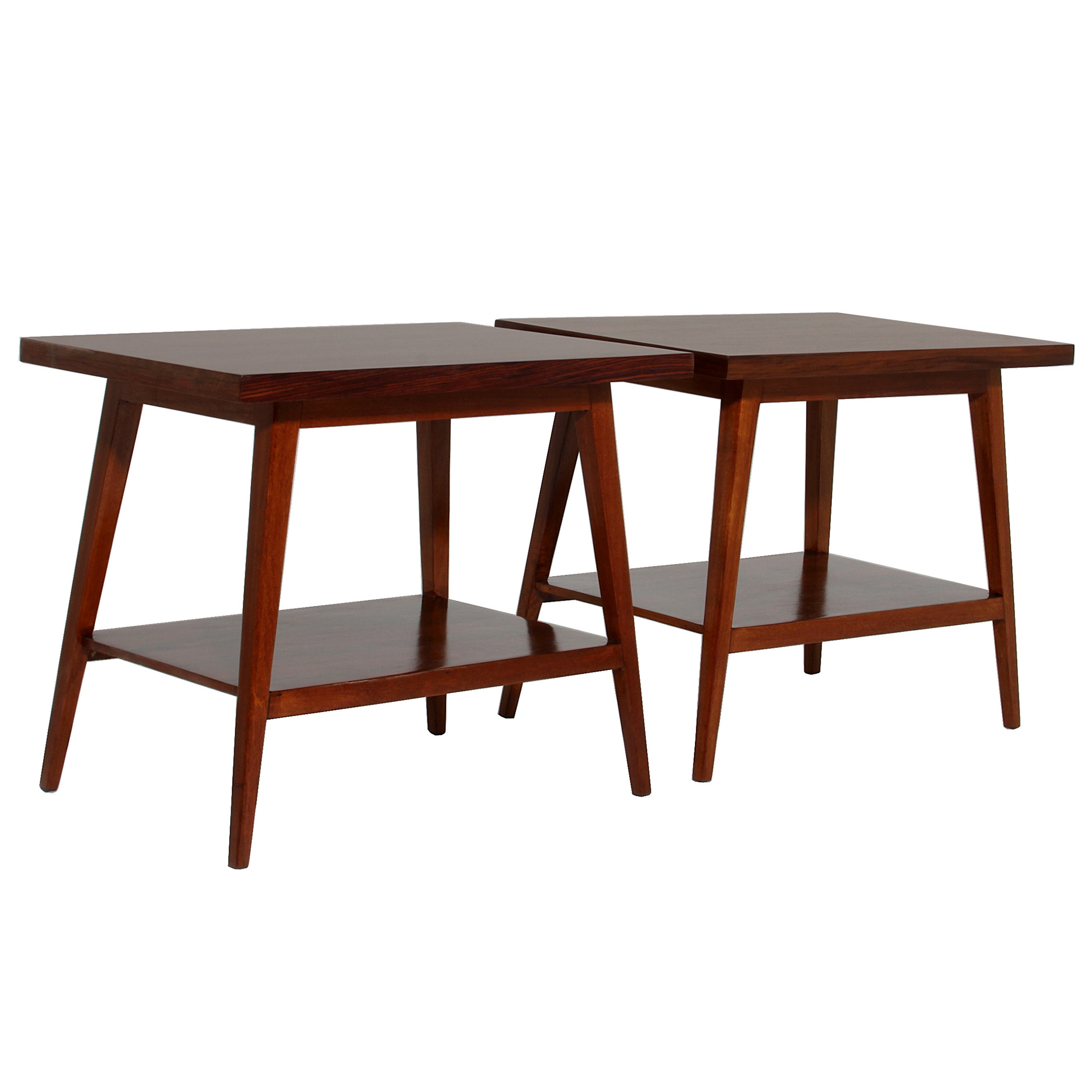 Pair of Rosewood Side Tables from Brazil For Sale