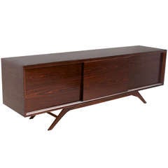 Rosewood Credenza With Sliding Doors by Thomas Hayes Studio