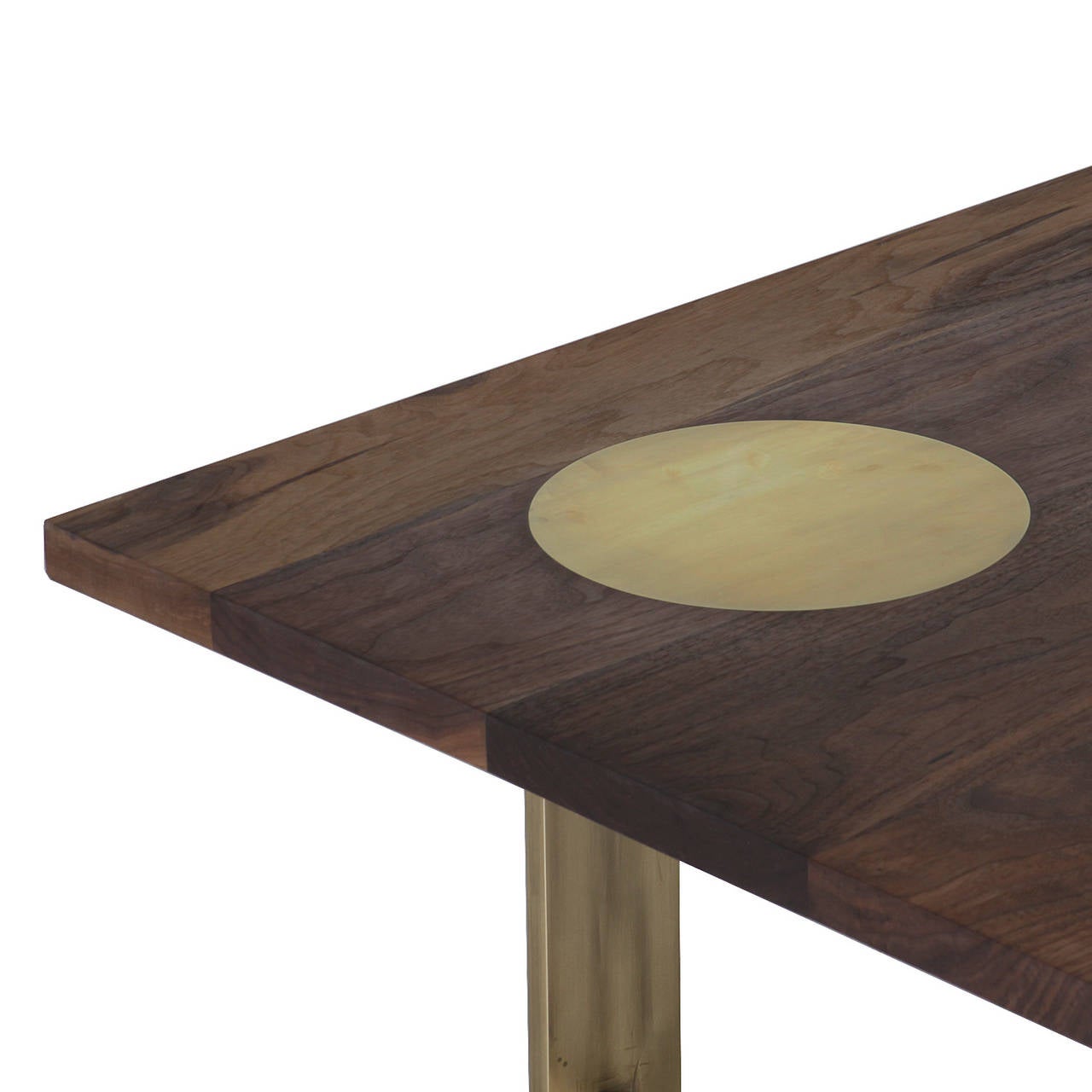 Dolenc Coffee Table in Walnut with Brass Inlay by Thomas Hayes Studio 1