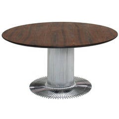 Vintage Brazilian Rosewood Table with Chrome Base