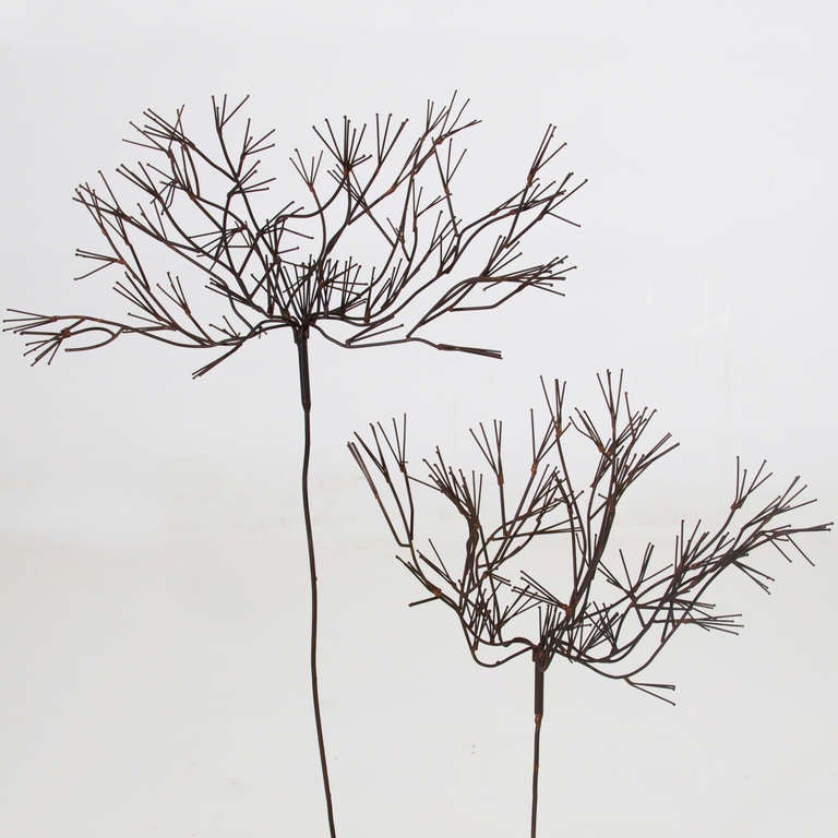 Collection of Vintage Iron Tree Sculptures Attributed to C. Jere 2