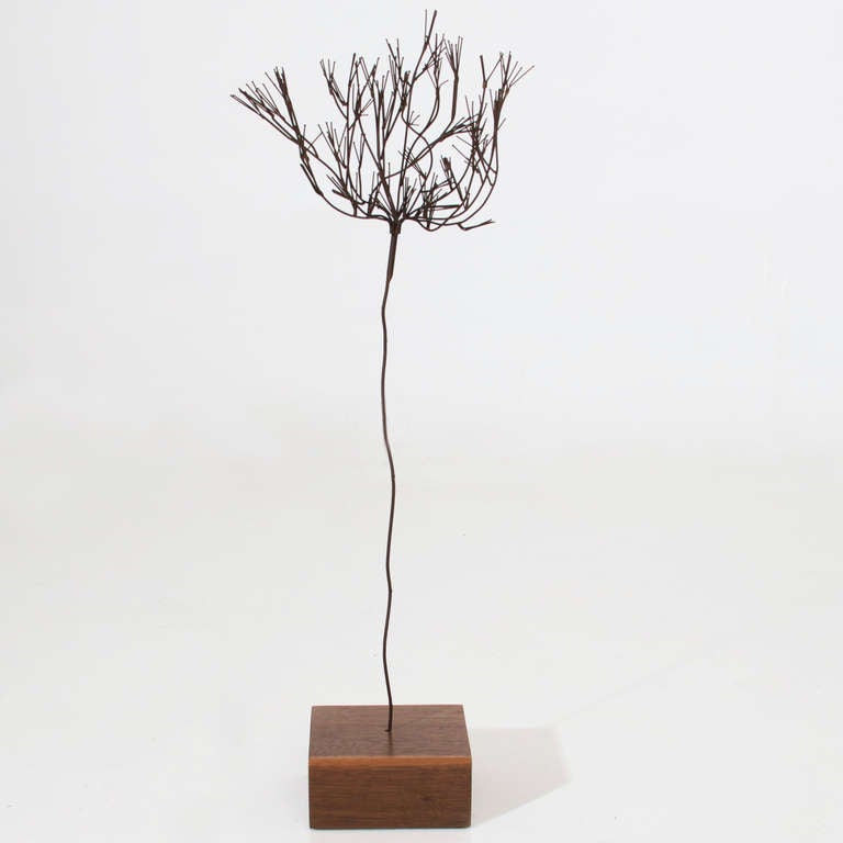 Vintage Brutalist Metal Tree Sculpture
