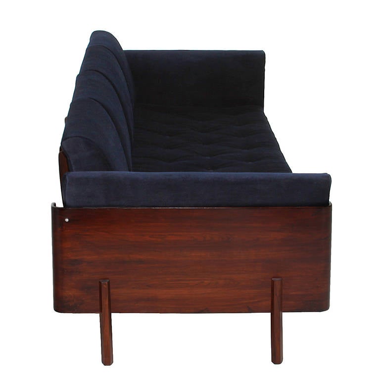 Brazilian Spined Back Sofa in Rosewood by Jorge Zalszupin