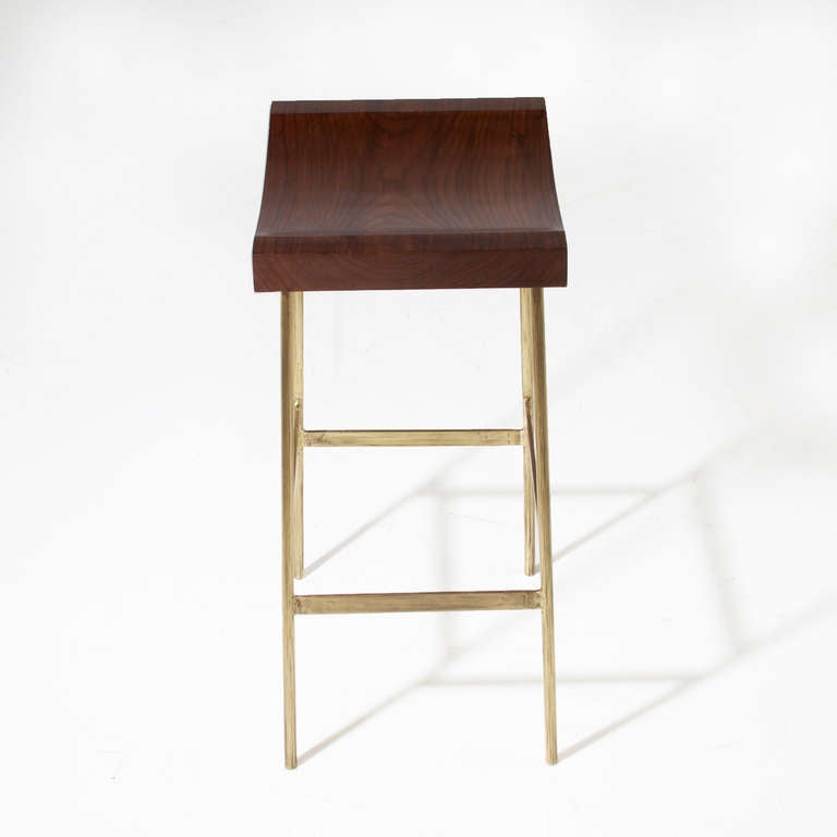 Bronze The Solid Brass Bunda Bar Stool by Thomas Hayes Studio