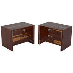 Vintage Robert Baron for Glenn of California Rosewood with Sap Grain Night Stands