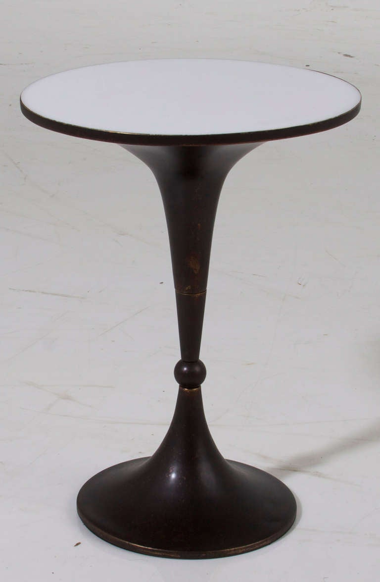 Bronze & Acrylic Chess Piece Side Table By Charles Hollis Jones