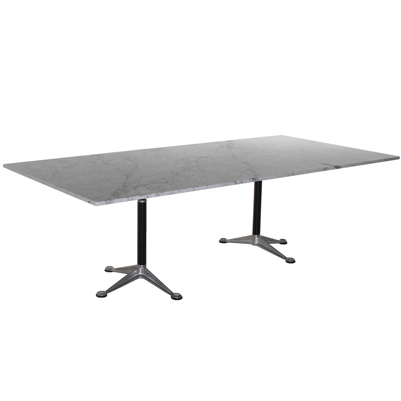 Bruce Burdick Dining Table for Herman Miller with Carrara Marble Top at 1stDibs