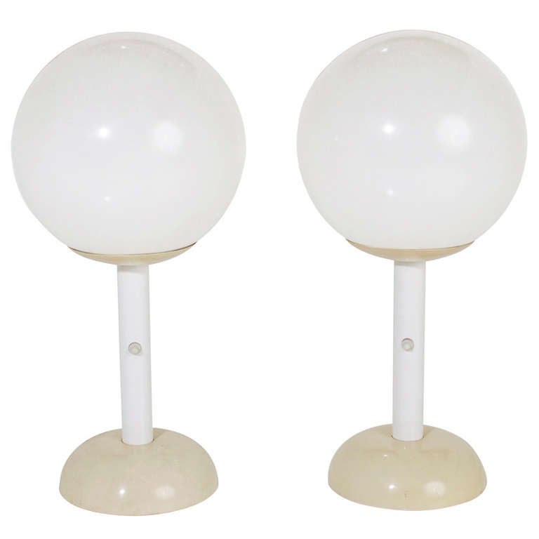 Pair of Large Outdoor Globe Table Lamps at 1stDibs